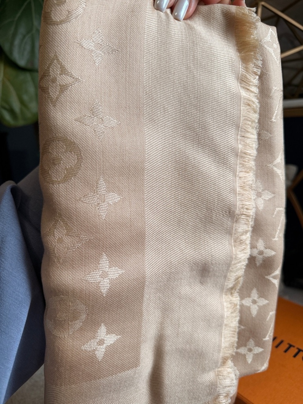 Louis Vuitton Beige Monogram Stole - Picture 4 of 8
